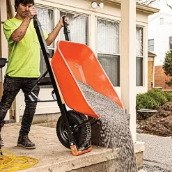 Leonard 6-Cubic-Foot Capacity Steel Tray Wheelbarrow With Pneumatic Tire 12 Leonard 6-Cubic-Foot Capacity Steel Tray Wheelbarrow With Pneumatic Tire -Garden Tools wbst6 4 1