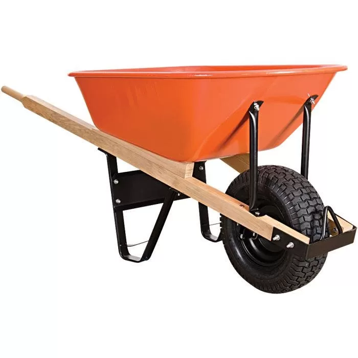 Leonard 6-Cubic-Foot Capacity Steel Tray Wheelbarrow With Pneumatic Tire 1 Leonard 6-Cubic-Foot Capacity Steel Tray Wheelbarrow With Pneumatic Tire